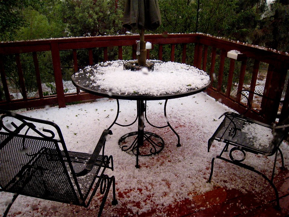 Hail Covered Table