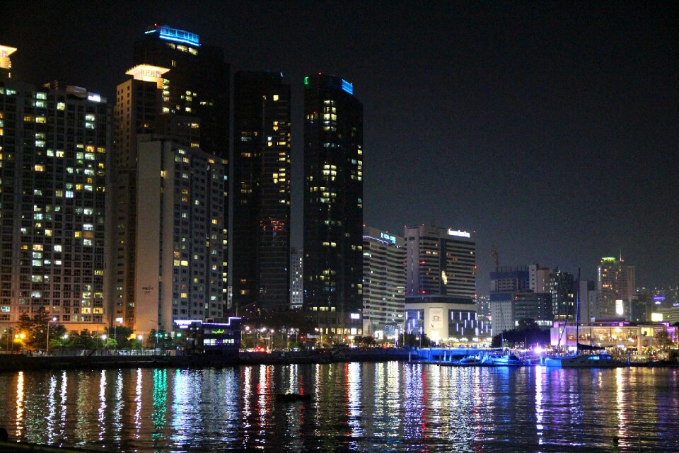 Night busan haeundae beach
