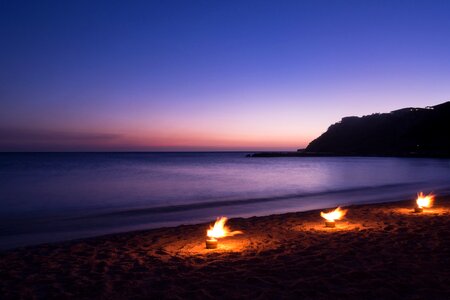 Beach evening fire