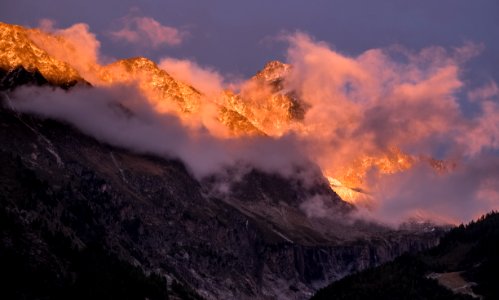 Aiguille d'Argentière cloudy sunset photo