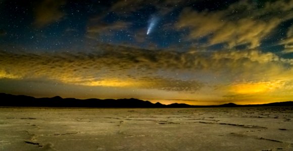 NEOWISE Comet over Soda Lake photo