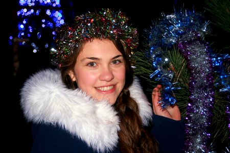 Christmas tree tinsel happiness