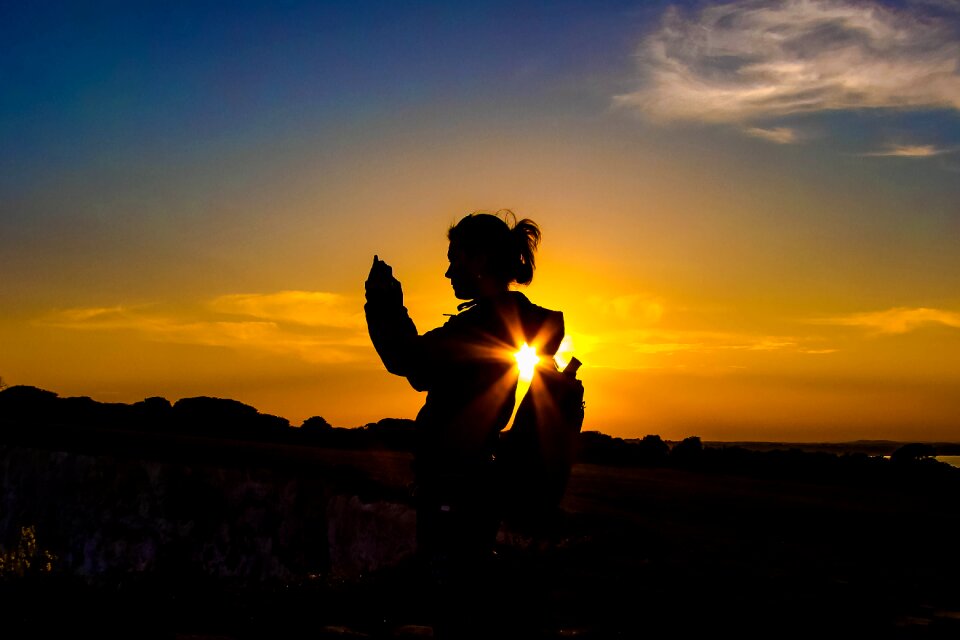 Silhouette sky sunset