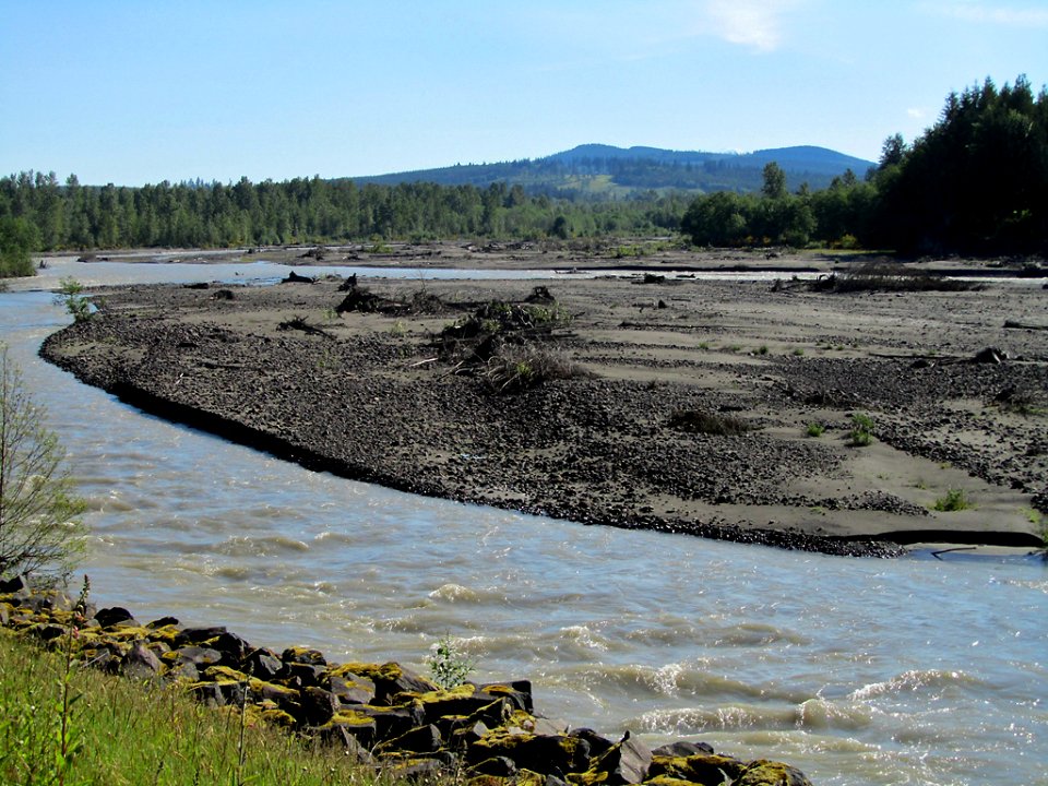 Toutle River by Mt. St. Helens in Washington