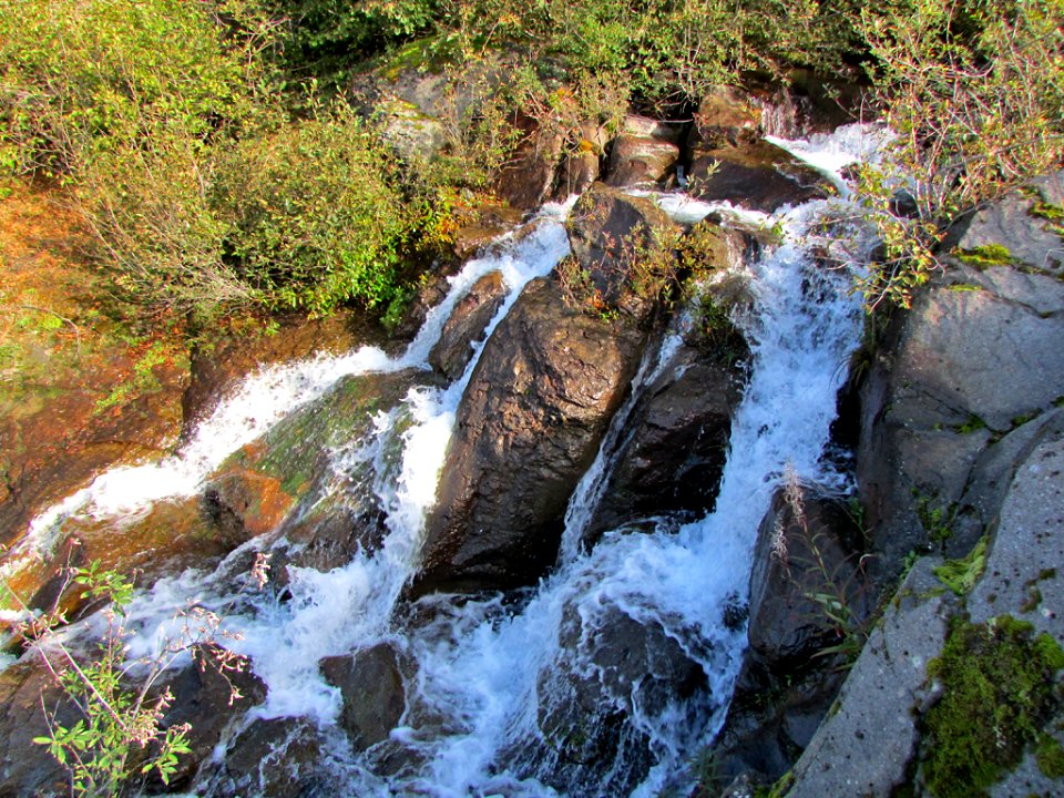 Waterfall at Spirit Lake at Mt. St. Helens in Washington