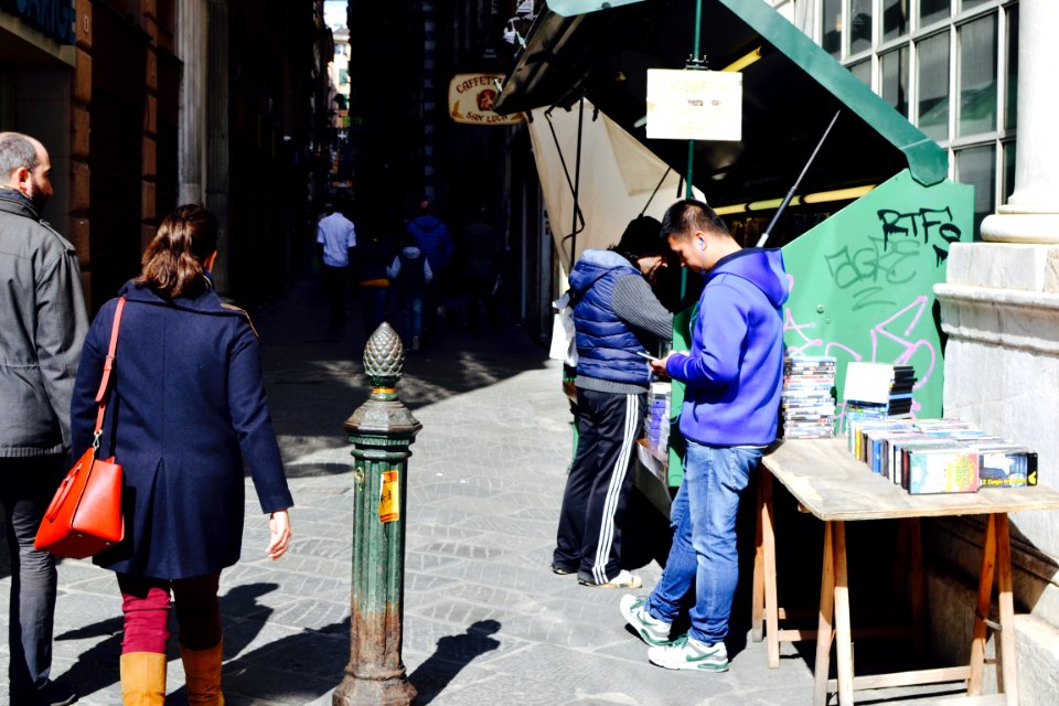 Sunny street in Genova