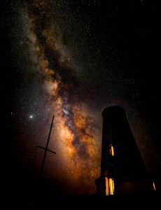 Galactic core over Piedras Blancas Light Station photo