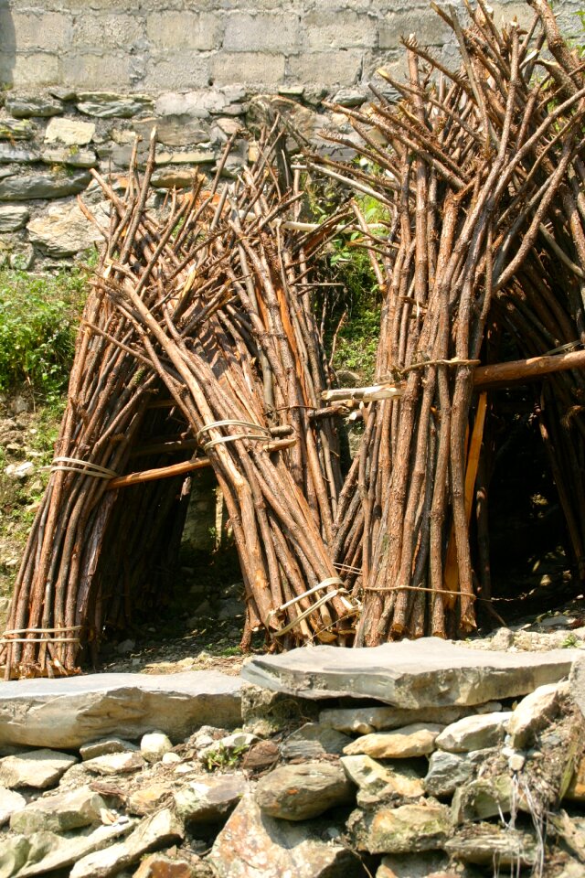 Firewood holzstapel stacked up