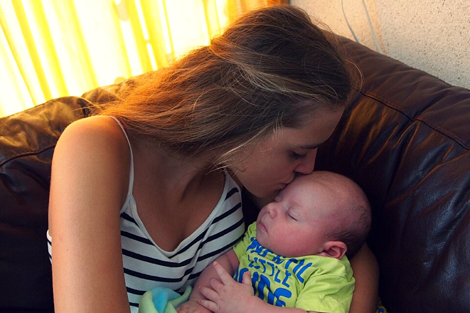 Little boy family tenderness