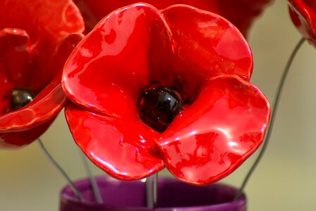 Poppies ceramic flower pot