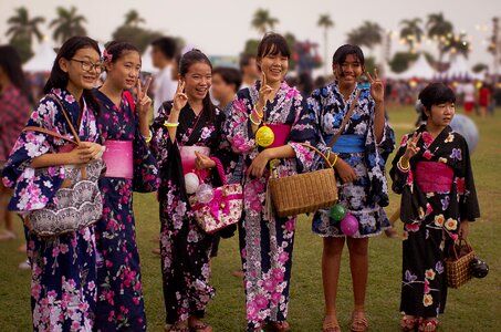 Japanese harvest festival happy joyful