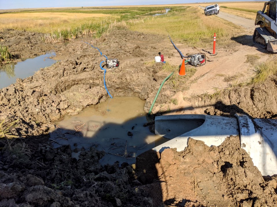 Culvert replacement at Benton Lake National Wildlife Refuge