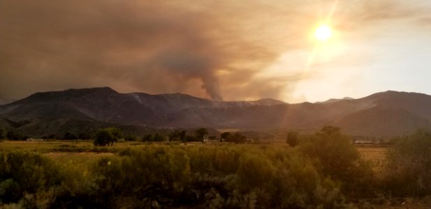 View of the Slink Fire from the Antelope Valley, Bishop Field Office.