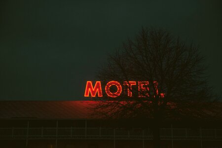 Hotel neon sign photo