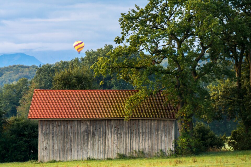 Clouds alpine hot air balloon