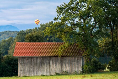 Clouds alpine hot air balloon