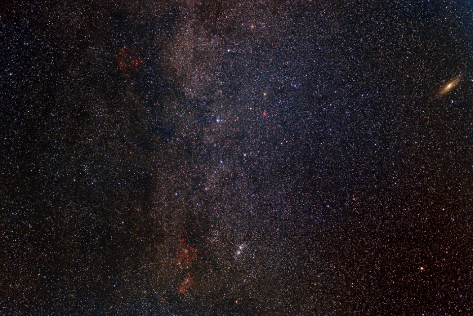 Cassiopeia-Andromeda with 40mm pancake lens. DSLR image photo