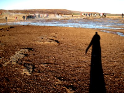 Long Tall Shadow Waiting for Strokkur to Blast