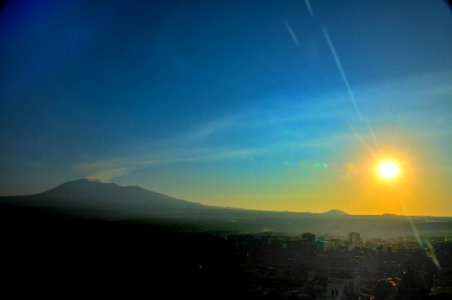 Mount Etna Volcano Dawn at Paternò Sicilia Italy - Creative Commons by gnuckx