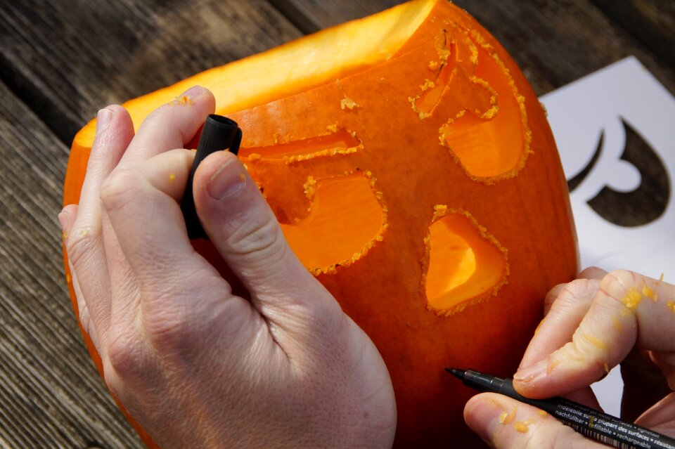 Orange vegetables hollow out