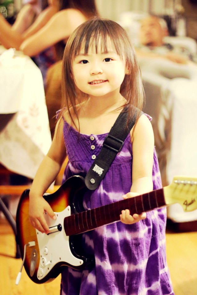 My 3 yr old granddaughter - musician in the making.