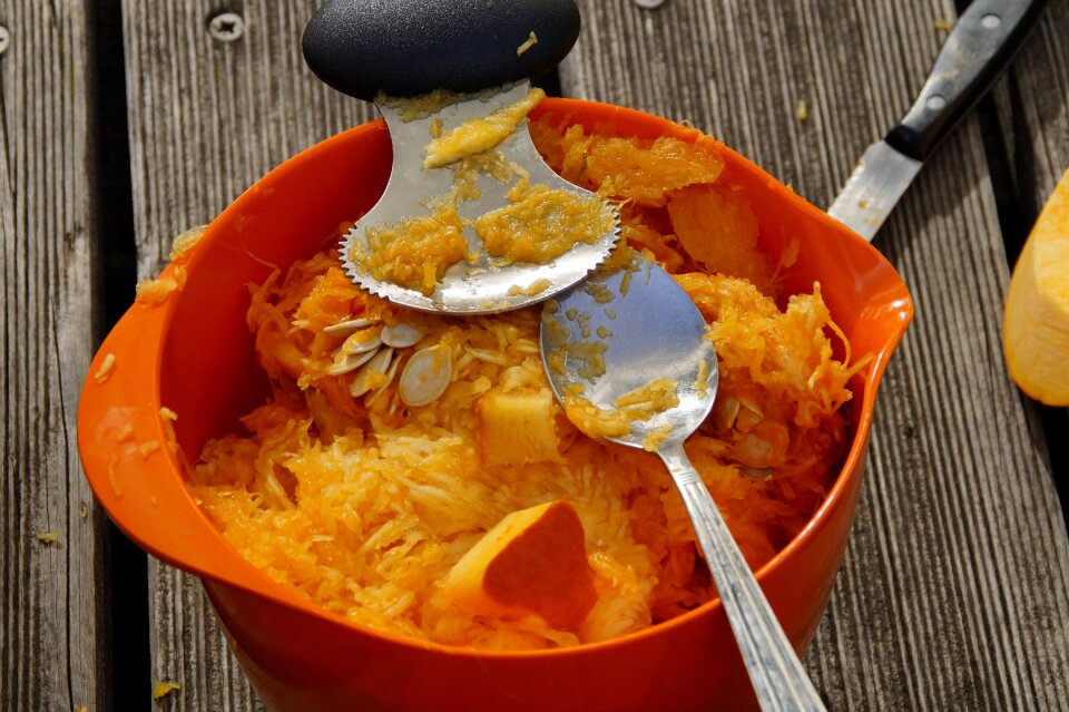 Orange vegetables hollow out