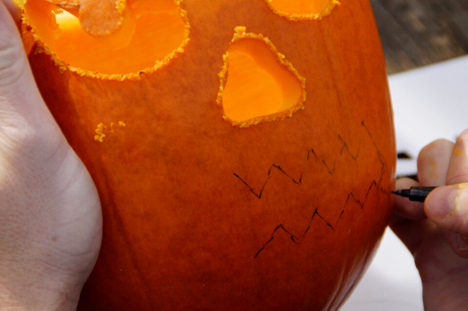 Orange vegetables hollow out