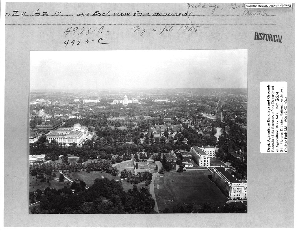 1908 (ca) East View from Monument NARA RG 16-G Box 324