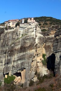Monastery greece rock photo
