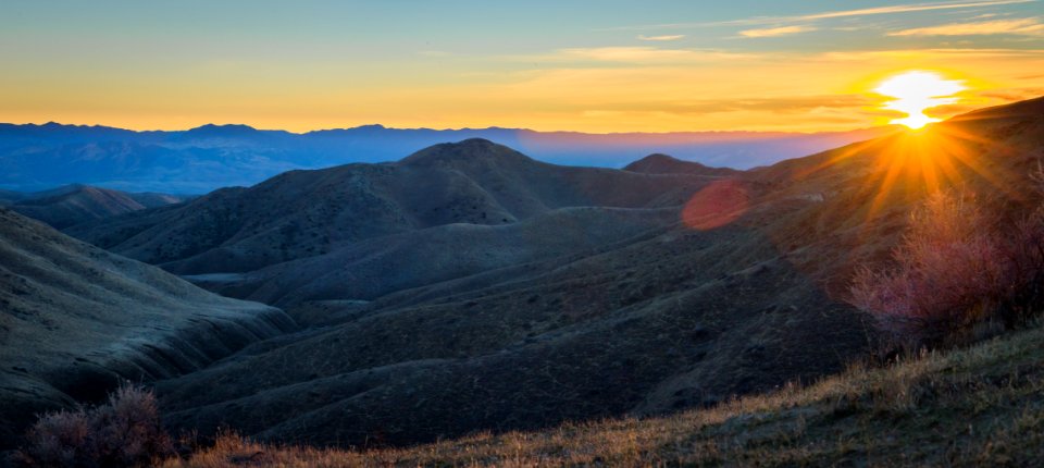 Sunset over Panoche Hills