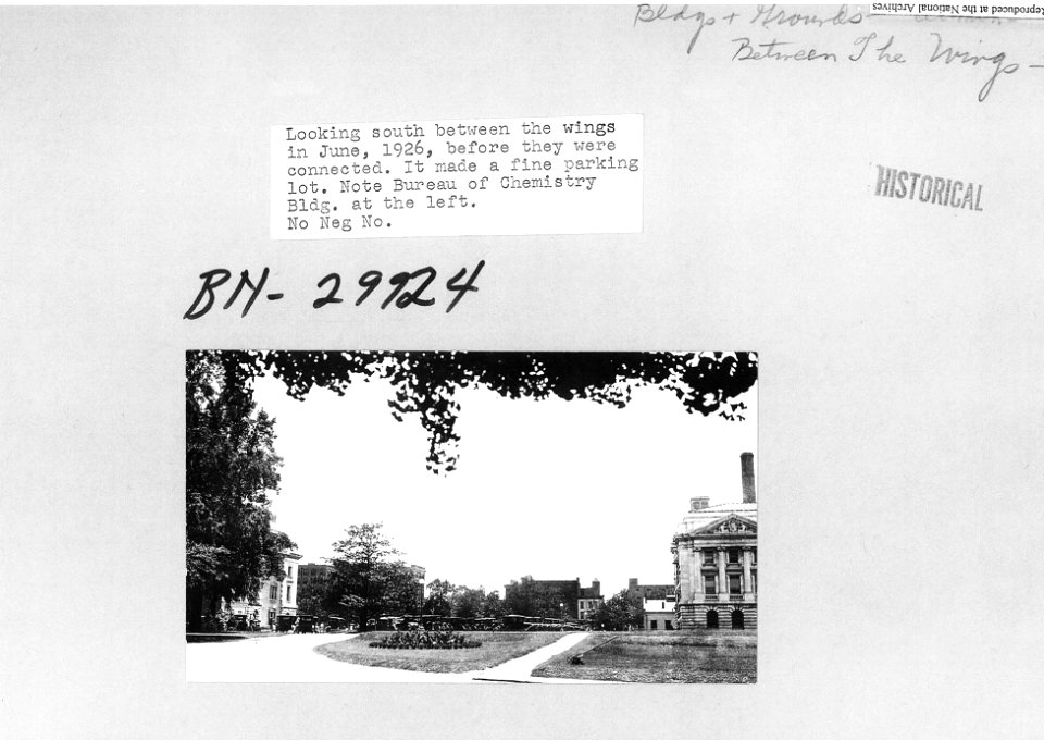 1926 (June) Looking South Btw wings before Admin Bldg NARAII RG 16-G Box 4 29924