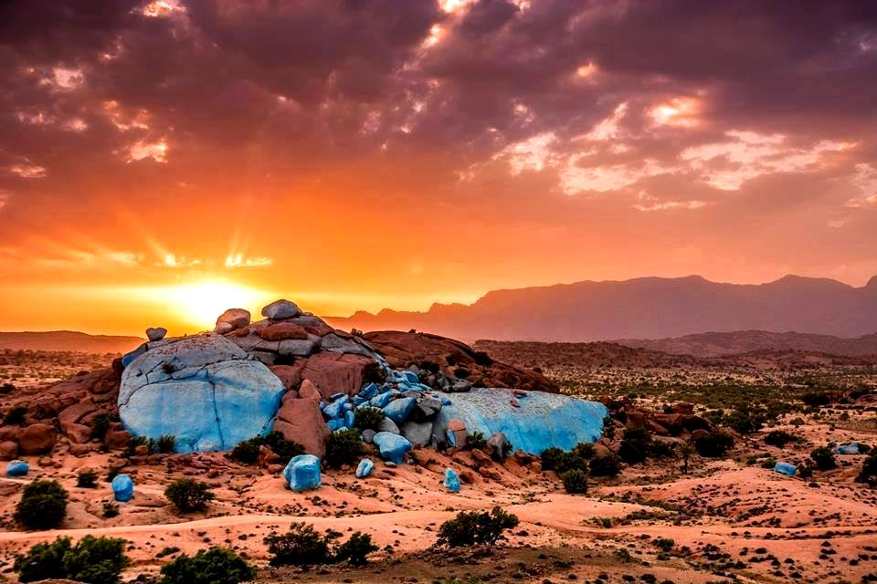 Blue rocks of Tafraoute ( Tiznit, Morocco)