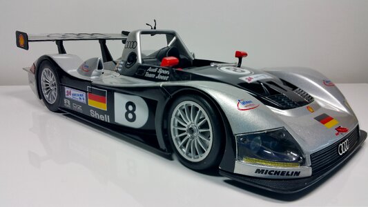 Silver auto model car