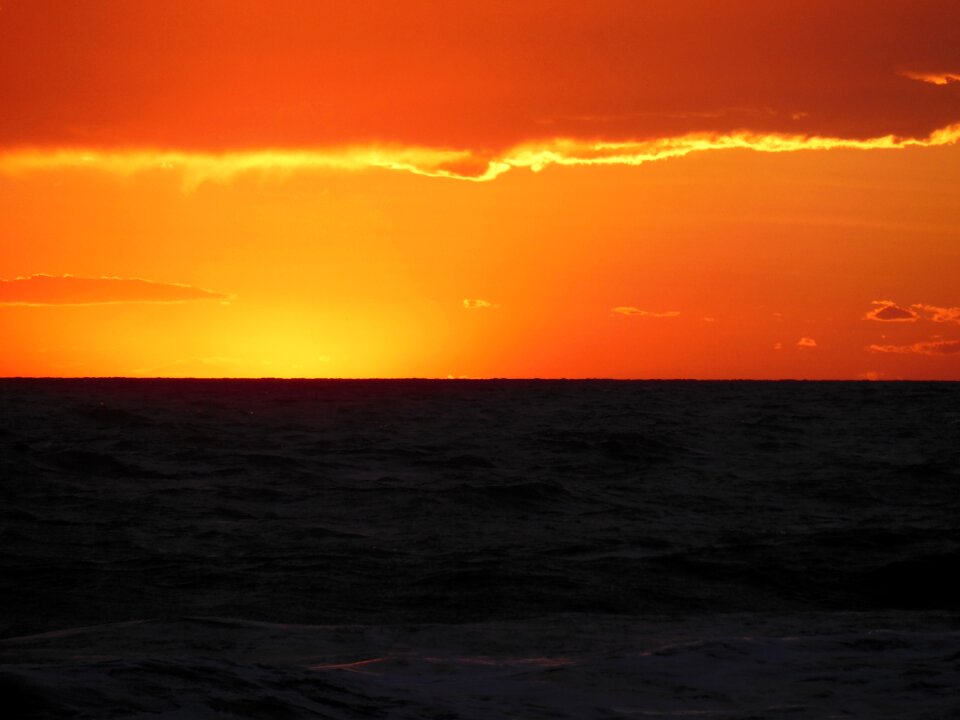 Sea sunset afterglow