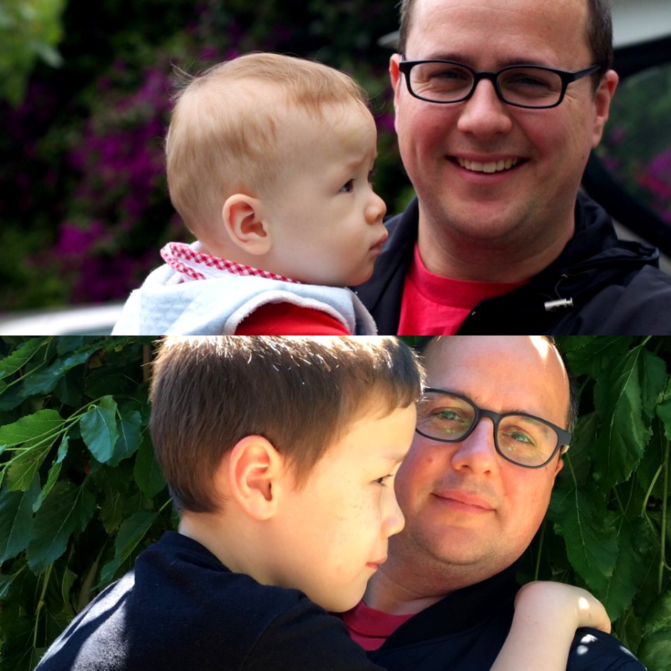 Alex and Dad, 2011 and Now