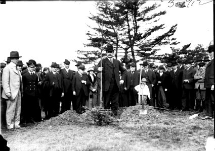 1919 Sec of Ag. David Franklin Houston plants tree as memorial to war dead of ag dept LC-DIG-hec-11883 11883u