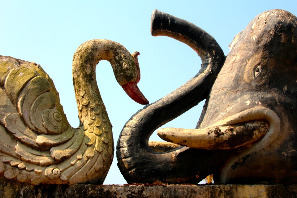 Swan stone sculpture