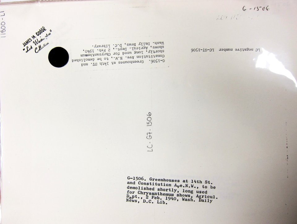 1940 USDA Greenhouses to be demolished LOC P+P Lot 11800 James Goode Collection (2)