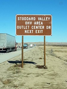 Sign in Stoddard Valley OHV Area