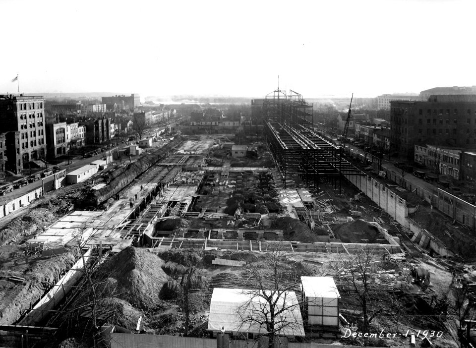 1930 (Dec 1) South Bldg from Admin Bldg USDA Construction Photo Collection (1)