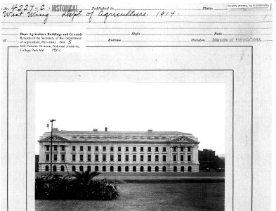 1914 New West Wing NARA RG 16 Box 5