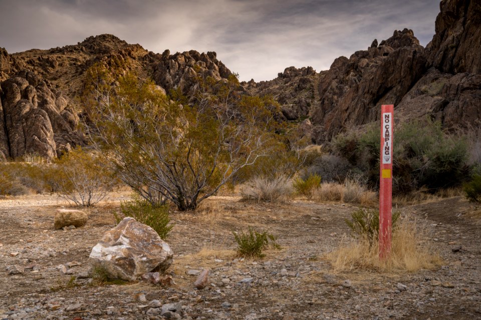 No Camping area at Sawtooth Canyon Campground
