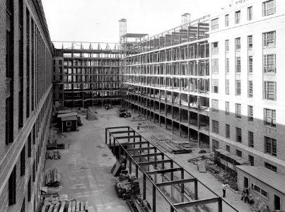 1936 (May 1) South Bldg, Court 3 Construction looking NE USDA Construction Photo Collection (1)