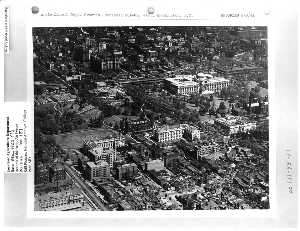 1923 (May ca) Agricultural Dept Grounds National Museum etc NARAII RG 18 AA Box 151