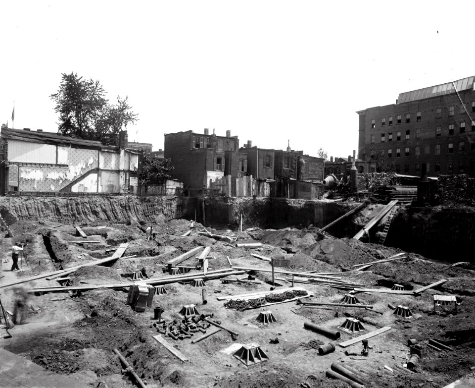 1912 Early construction of Bieber Bldg which started in 1912 USDA Construction Photo Collection (1)