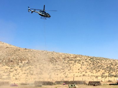 NDOW Spring Dev flying Materials to 11 Sites, Eagle Lake Field Office