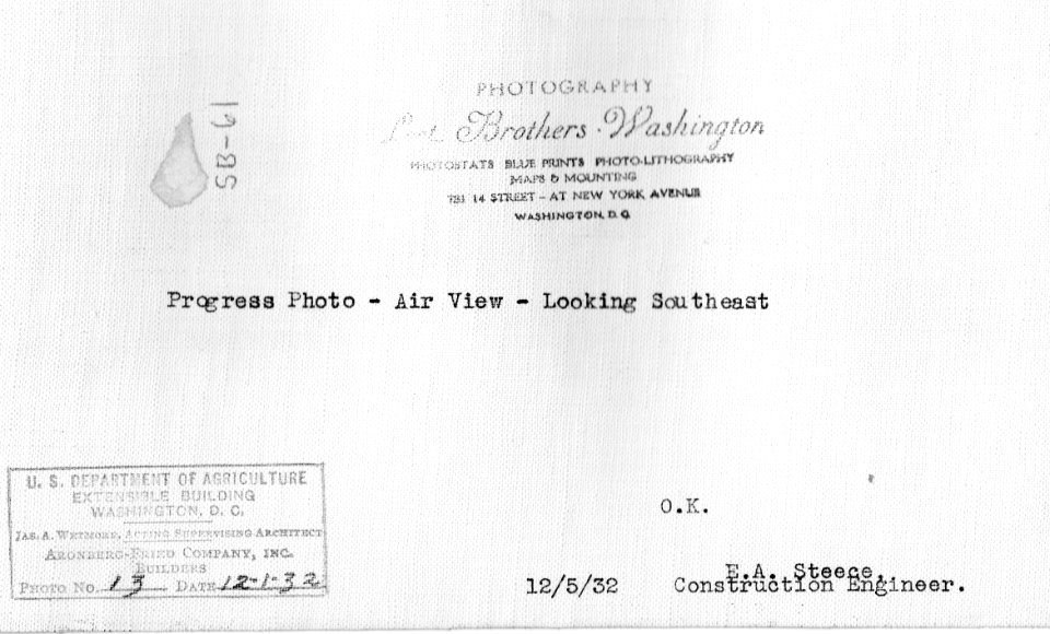 1932 (Dec 1) Air view looking SE USDA Construction Photo Collection (2)