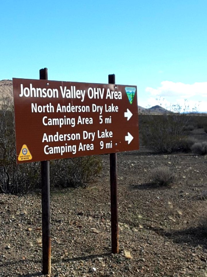 Sign in Johnson Valley OHV Area