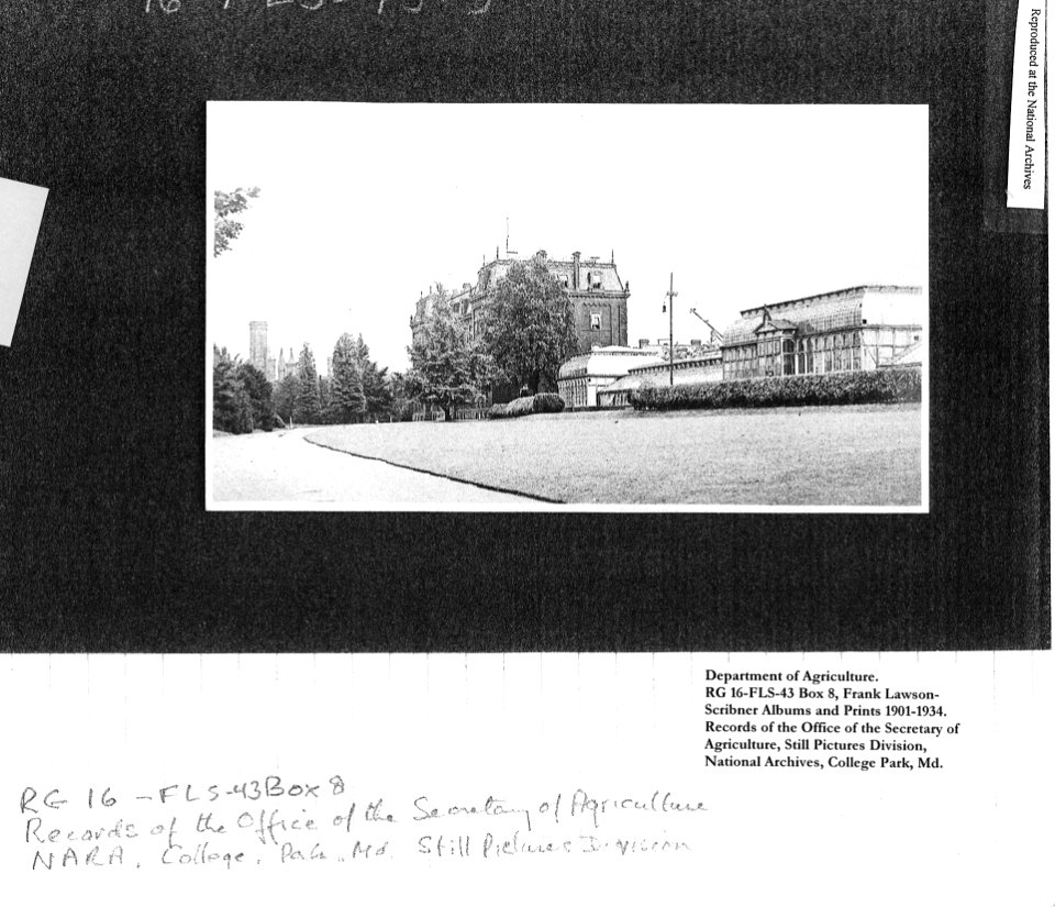 1901 (ca) Grounds of USDA looking southeast NARA II RG 16-FLS-43-3 Box 8