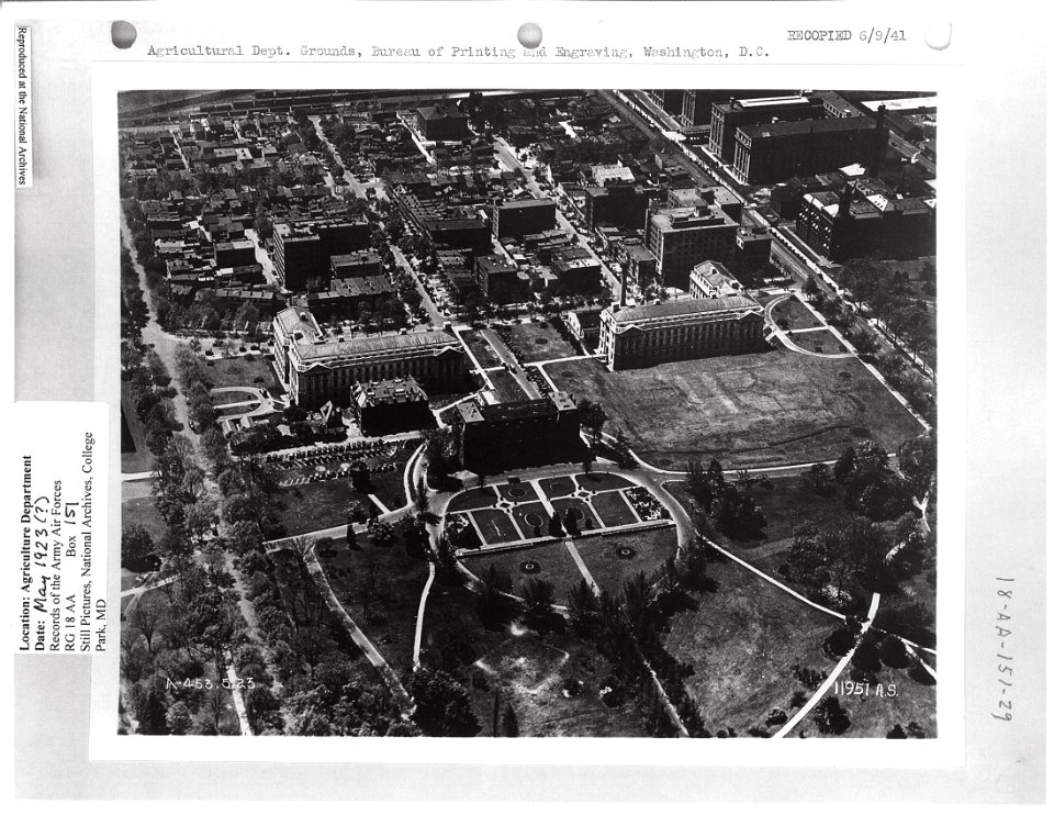 1923 (May ca) Agricultural Dept Grounds, Bureau of Printing and Engraving NARAII RG 18 AA Box 151